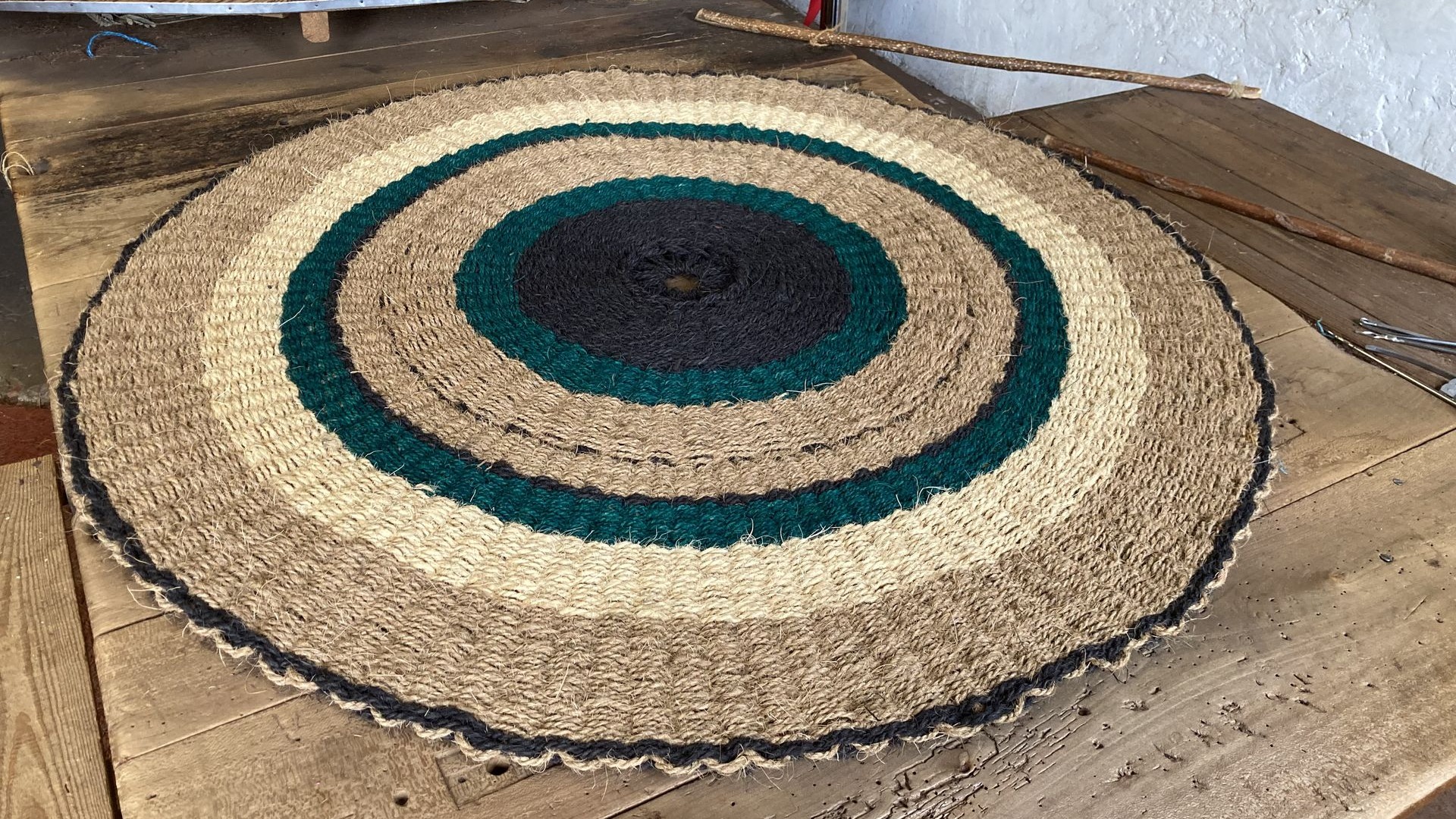 scourtin tapis rond sur mesure scourtinerie made in france
