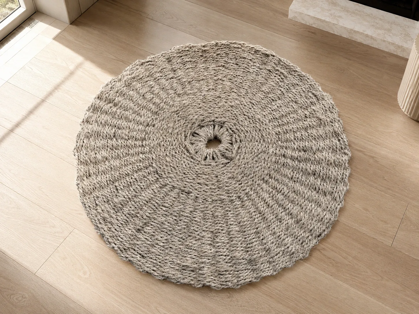 Scourtin rond 80 cm - Naturel