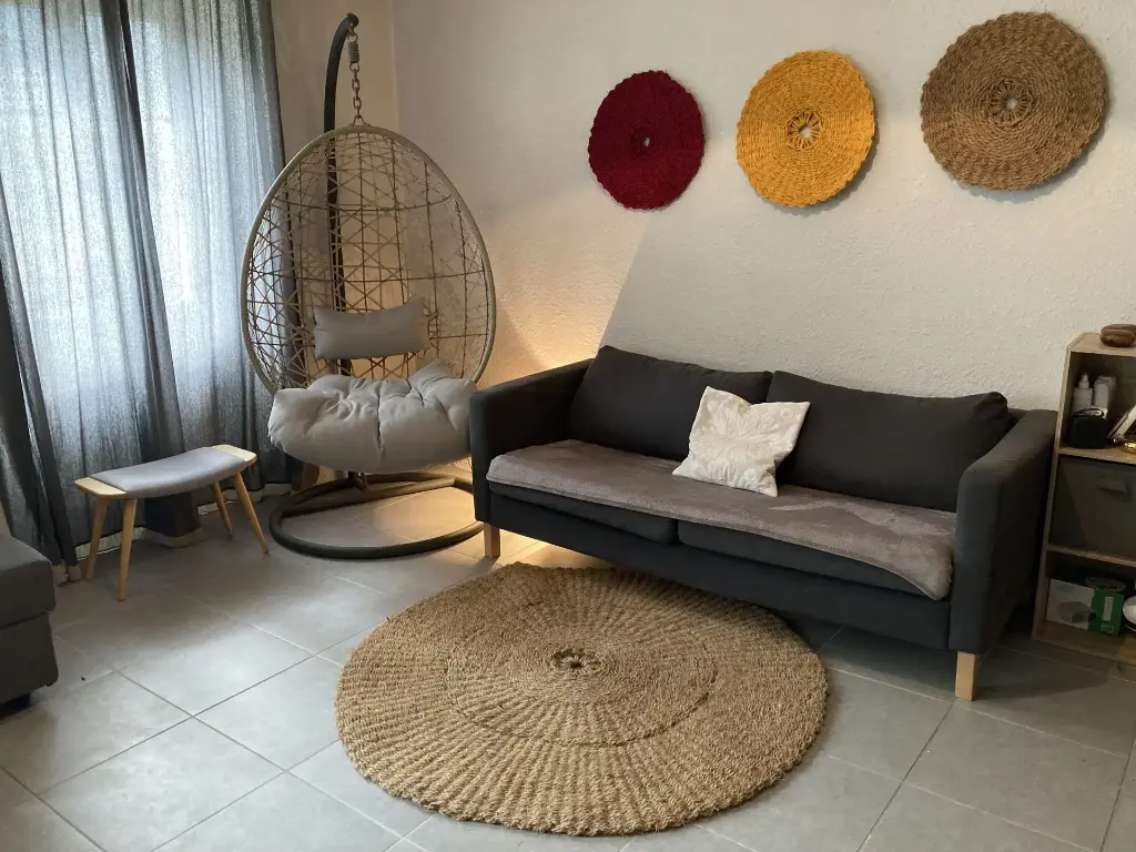 Scourtin rond 140 cm Naturel