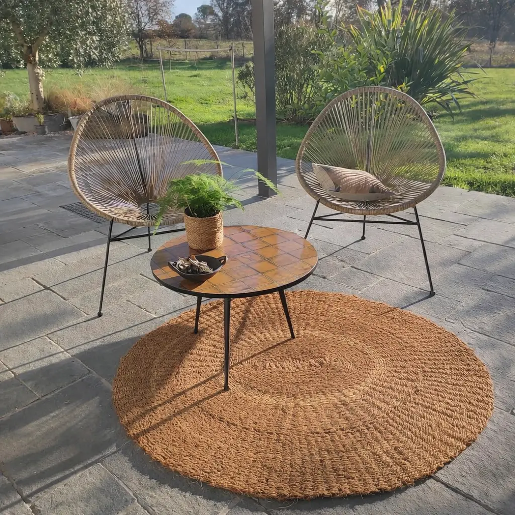 [SOV140N] Oval Scourtin 140x120 cm – Natural