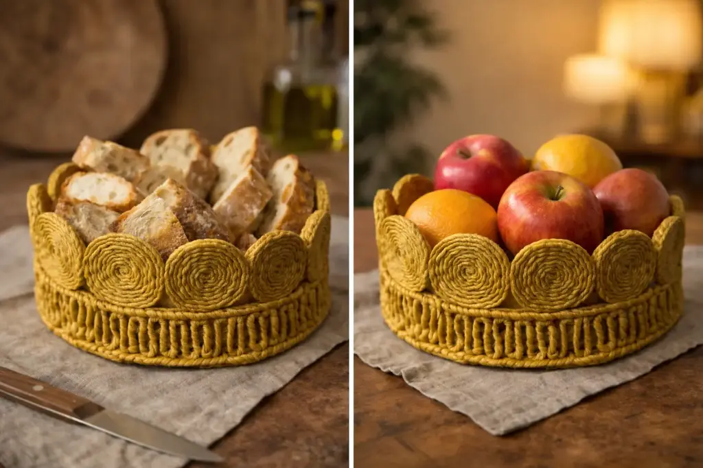 [BTK-BAN-FRUIT-jaune] Round Fruit Baske (Yellow)