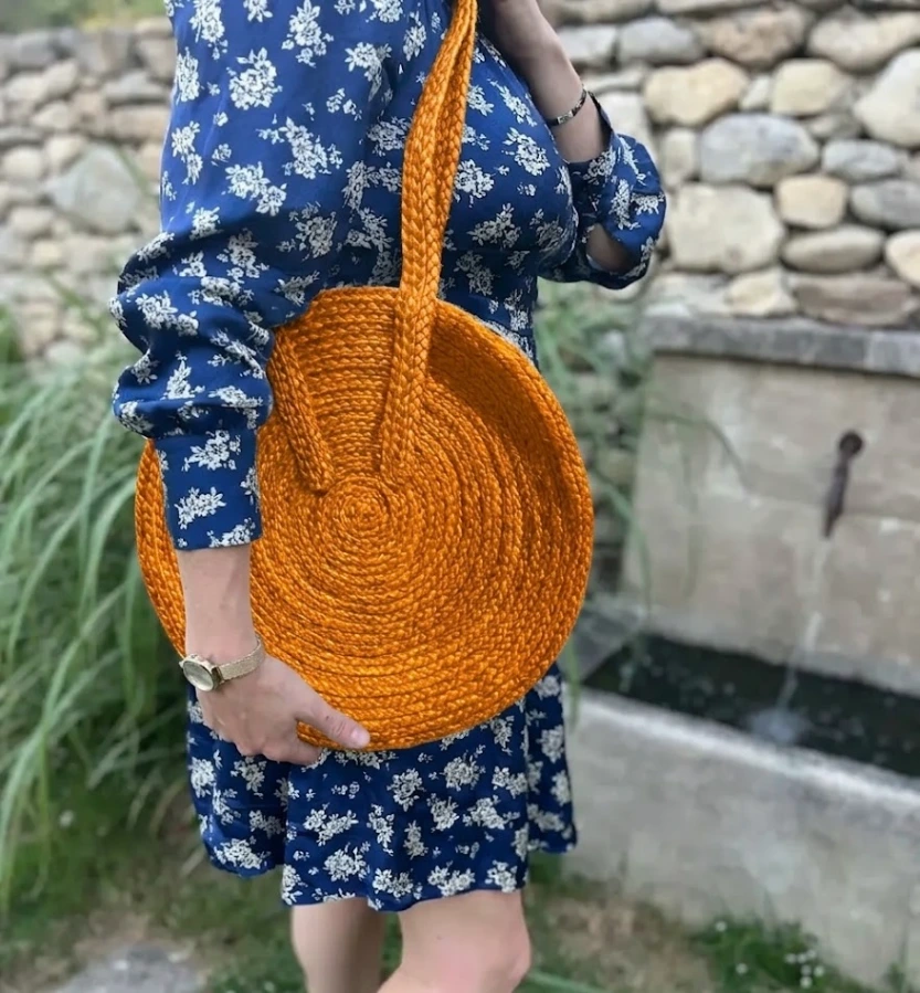 banana fiber round bag BIG