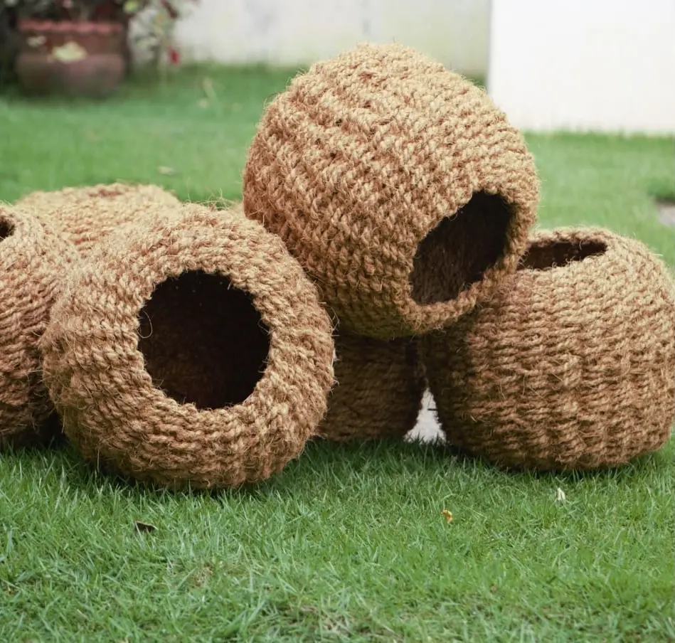 [BTK-COCO-PANIER-BOULE/NICHOIR-NATUREL] Panier "Boule" / Nichoir à Oiseau (naturel)