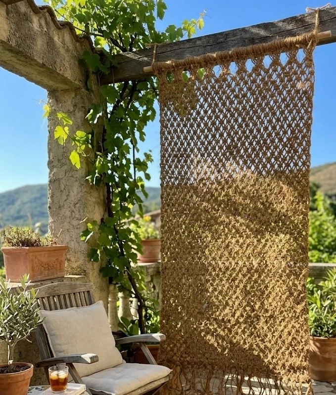 Rideau coco en macramé 100 x 185