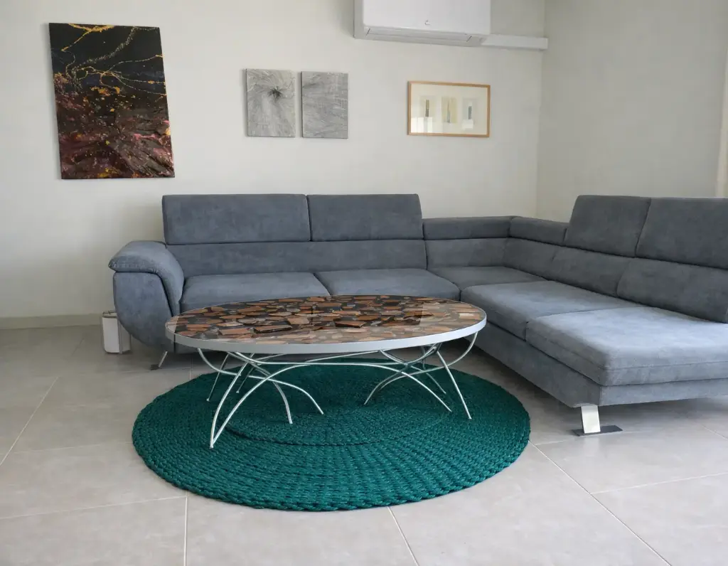 Oval Scourtin 160x140 cm – Color (VERT SAPIN)
