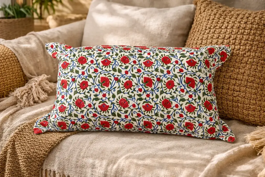 Housse de coussin blockprint 40x69 cm