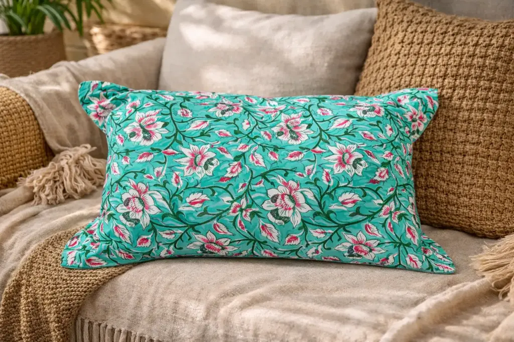 Housse de coussin blockprint 40x69 cm