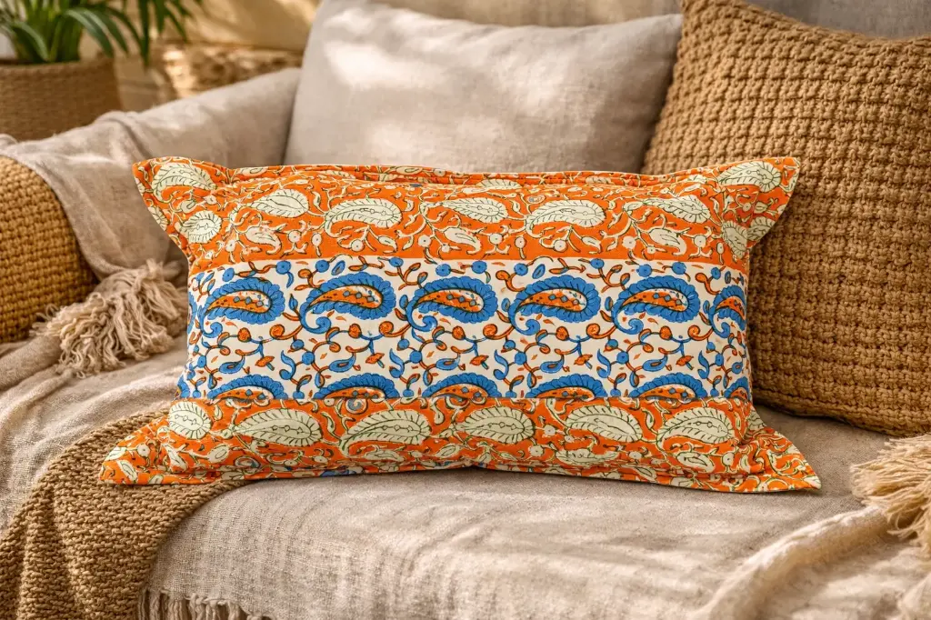 Housse de coussin blockprint 40x69 cm