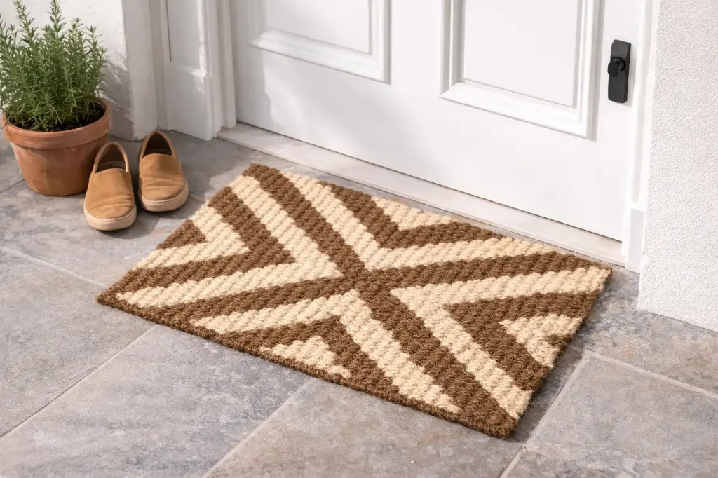 Patterned Coconut Fiber Doormat – 45x75 cm