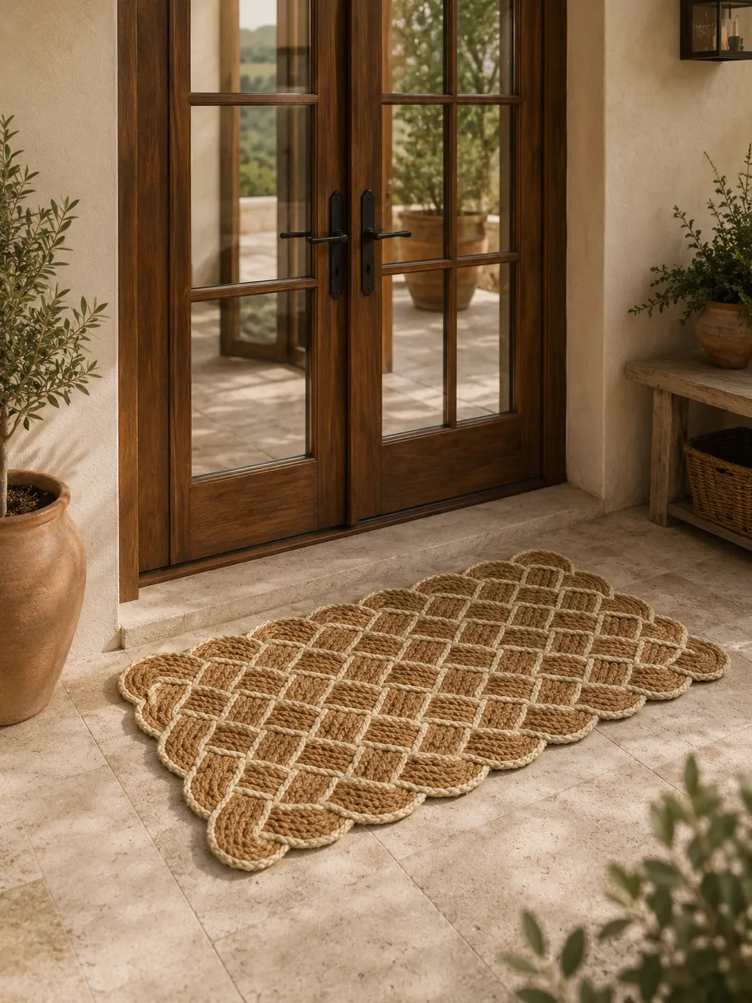 [TAP-COCO-MARINE-BLANC-75X120] Large marine rope rug – 75 × 120 cm