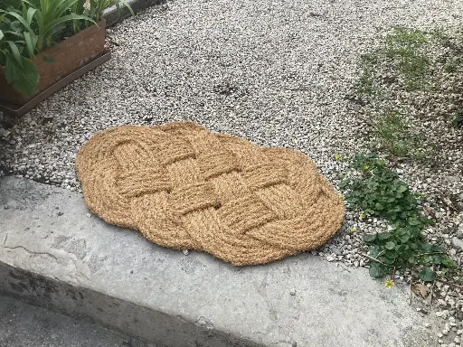 [BTK-PAILLASSON-GRAND-OVALE-TRESSE] Oval Woven Marine Rope Mat 45x75 cm