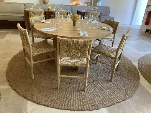 [SOV240N] Provençal Oval Scourtin 240x220 cm Natural