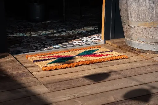 Patterned Coconut Fiber Doormat – 45x75 cm